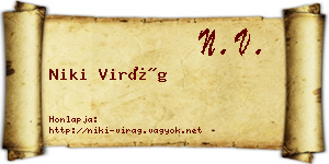 Niki Virág névjegykártya